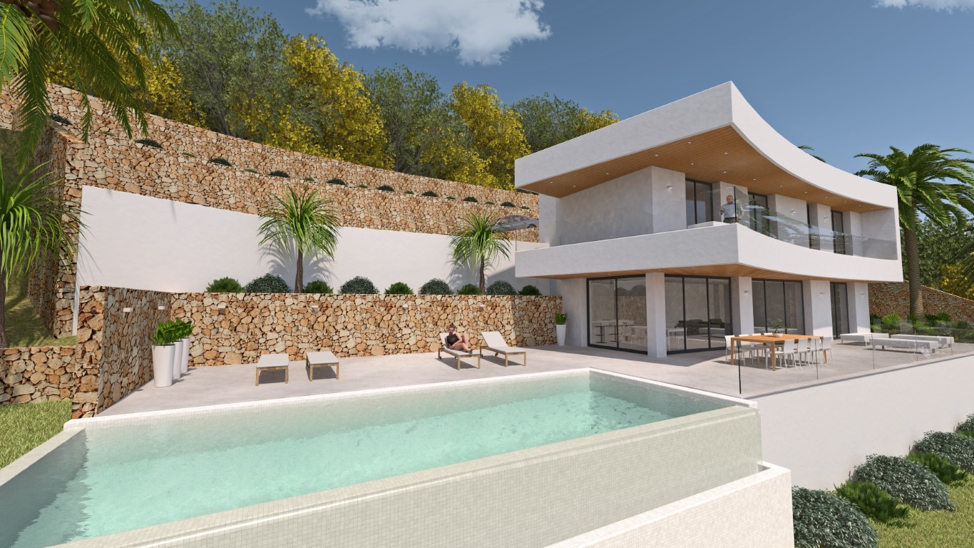 Neu gebaute Villa mit Meerblick zum Verkauf in Javea