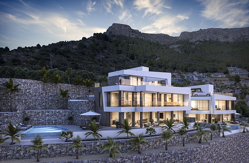 Lusso nuova villa di costruzione a Calpe con vista sul mare