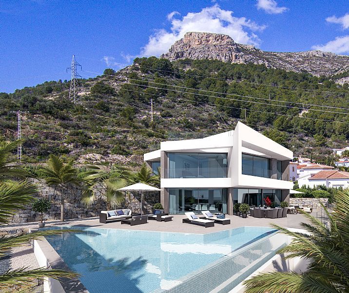 Luxus-Neubau-Villa in Calpe mit Blick auf das Meer