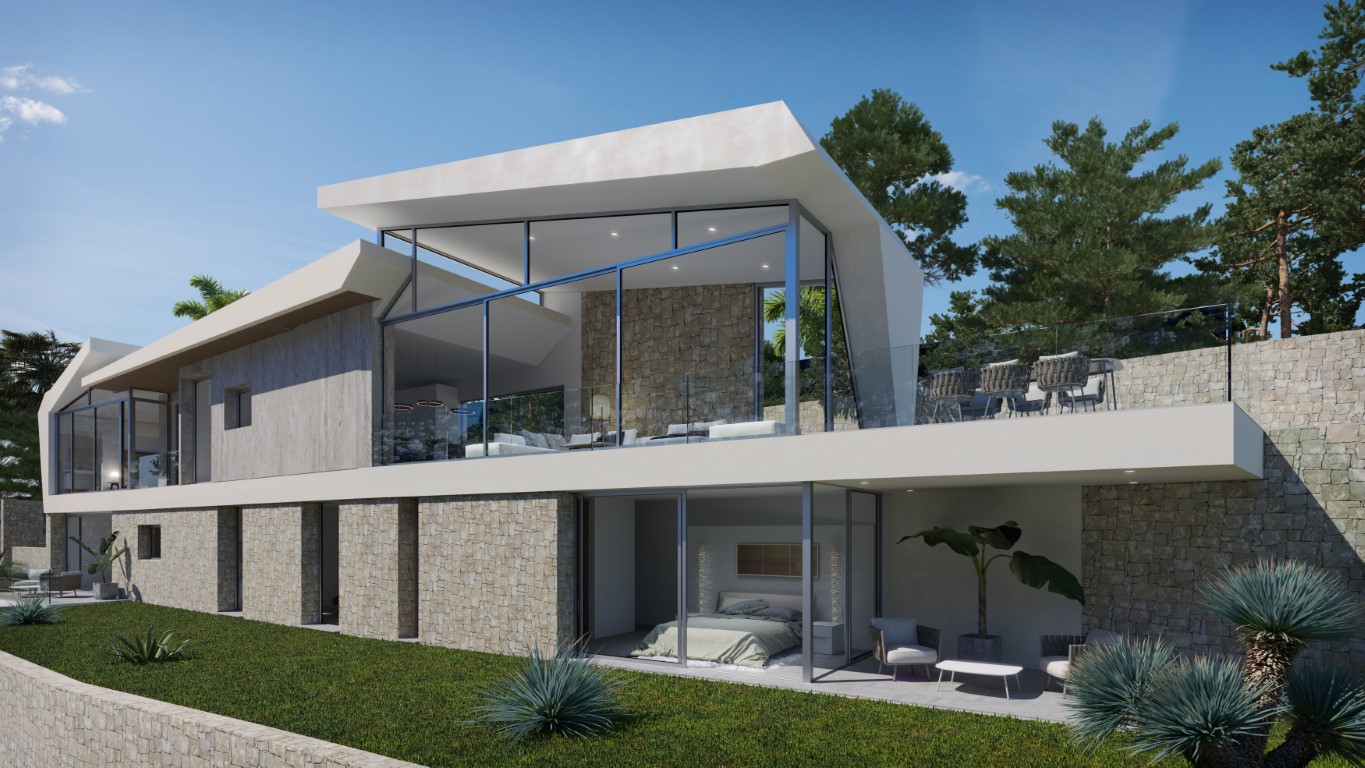 Moderna nuova villa in costruzione con splendida vista sul mare in vendita a Calpe
