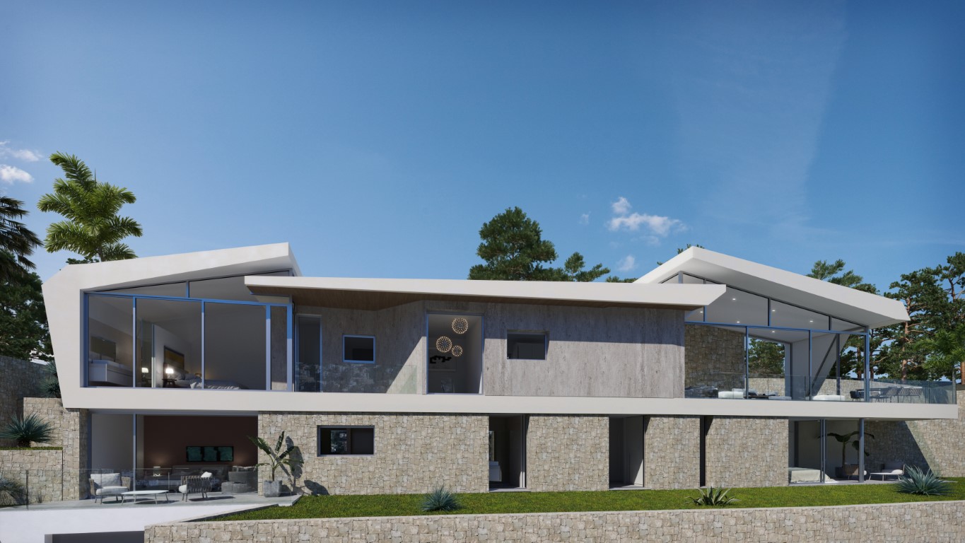 Moderna nuova villa in costruzione con splendida vista sul mare in vendita a Calpe